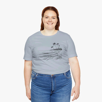 BW Palm trees on the beach - Women T-Shirt